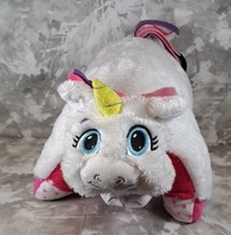 Flip a Zoo Unicorn/Cat Pink White Stars Pre-owned  14x14&quot;Jay&amp;Play PillowPal - $7.85