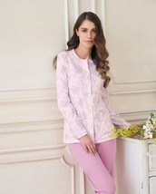 Pajamas Open Women&#39;s Long Sleeve Cotton Hot Interlock Linclalor 92769 - $35.11+