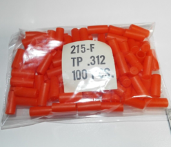 x100.312 SAFETY ORANGE PLASTIC PROTECTIVE END CAP MASKING COVER SLEEVE P... - $12.99