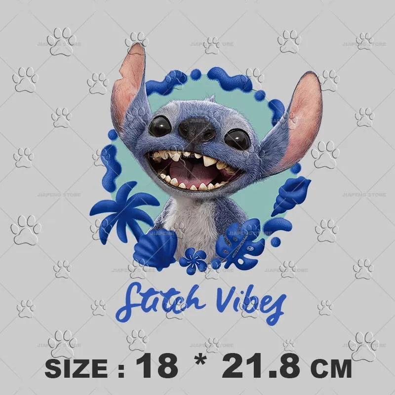 2025 Lilo Stitch Movie Iron on Patches for Clothes T-shirt Transfer -SDZ117 - $2.72