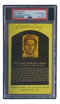 Bill Terry Signed 4x6 New York Giants Hall Of Fame Plaque Card PSA/DNA 8... - £53.37 GBP