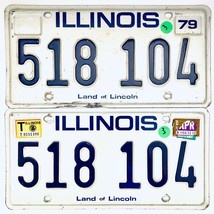 1979 United States Illinois Lincoln Passenger License Plate 518 104 - £20.09 GBP