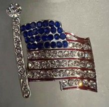 Fashion Jewelry US Flag Pin Rhinestone  - Show your Pride! - £4.72 GBP