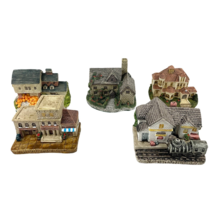 Lot of 5 VTG River Road Collection Ceramic Cottages Houses 90&#39;s Gordon Design 4&quot; - £35.25 GBP