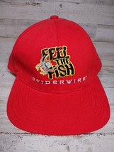 Vintage Spiderwire Spectra Feel the Fish Red Baseball Hat Cap Men&#39;s Fishing - £3.59 GBP