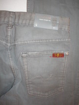 New NWT Mens 7 for all Mankind 28 30 X 33 Gray Standard Straight Leg Distressed  - £149.10 GBP