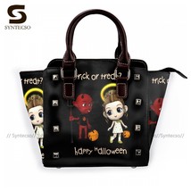 Trick Or Treat Shoulder Bag Fashion Reusable Handbag Leather Shopping Woman Bags - £59.89 GBP