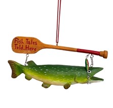 Vintage GANZ Fish &amp; Oar Ornament With &quot;Fish Tales Told Here&quot; Paddle - Unique Nau - £14.73 GBP