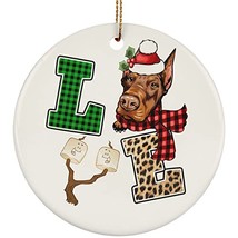 hdhshop24 Red Doberman Pinscher Dog Love Christmas Ornament Gift Pine Tree Decor - $19.75