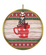 hdhshop24 Cute Norwegian Elkhound Dog in Cup Ornament Gift Pine Tree Dec... - £15.51 GBP