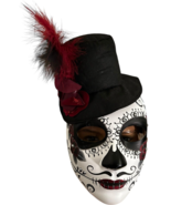 Day of the Dead, Sugar Skull Mask with Feathered Hat; Unisex - $21.04