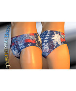 Thunderbox Nylon Spandex Blue Americana Print Brief, Poser 1 Left Large - $20.00