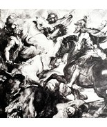 Rubens Henry IV Battle Of Ivry Print 1939 Gray Tone Plate Military Art D... - $33.94 CAD