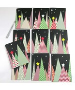 10 Handmade Black Christmas Tree Cards with FREE SILVER PEN 5X7&quot; - £21.62 GBP