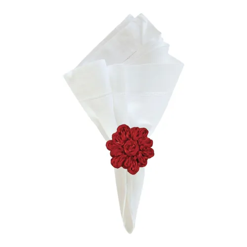 New Red Snowflake Napkin Ring 2&quot; Gallerie Ii - £20.76 GBP