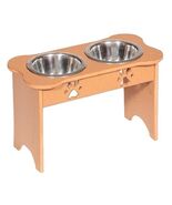 15&quot; ELEVATED DOG FEEDER - Beautiful Cedar Poly with Paw Print Embossed B... - €102,41 EUR