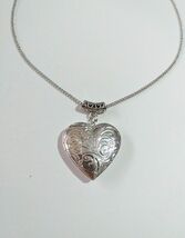Victorian locket Heart silver necklace filigree necklace pendant necklac... - $582.32 MXN