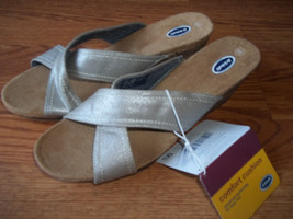 Dr. Scholls Metallic Boardwalk Wedge Sandals Size 10 Brand New - £31.97 GBP