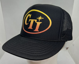 Vintage CTI Hat Cap Snap Back Black Mesh Trucker Orange Logo Otto One Size Mens - $19.79