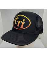 Vintage CTI Hat Cap Snap Back Black Mesh Trucker Orange Logo Otto One Si... - £15.56 GBP