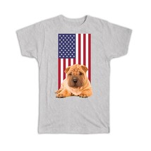 Shar Pei Dad USA Flag : Gift T-Shirt American Dog Pet Animal Cute Patriotic - £14.30 GBP