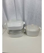 Corningware White 3-Casseroles Set, Two-10&quot; &amp; 3-Qt / FREE SHIPPING - $1,647.13 MXN