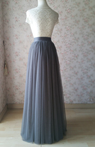 Black Maxi Tulle Skirt Outfit Women's Full Length Plus Size Tutu Skirt image 11
