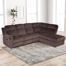 111.4&#39;&#39;Recliner Storage Upholstery Sofa Couchs Sectional, Brown - £2,128.38 GBP