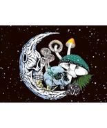 Tapestry Wall Hanging Moonful of Mushrooms 5 ft x 4 ft Moon &amp; Stars Home... - €15,74 EUR