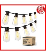 Transform Your Outdoors with 25FT Dimmable LED String Lights - 2200K War... - $46.81 CAD