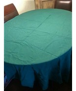 Vintage 80&quot; Round Green Tablecloth - £35.45 GBP