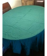 Vintage 80&quot; Round Green Tablecloth - £35.41 GBP