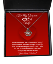 Czech Wife Necklace Gifts - Crown Pendant Jewelry Valentines Day Present From  - £40.55 GBP