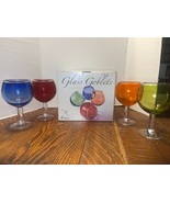 4 Vintage Handcrafted Colored Glass Goblets-Large 32 Ounce-Unused/Sticke... - $462.59 MXN