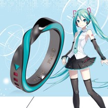 Official Licensed Japanese Anime Miku Music Ring Free With Rope Chain Metal Ring - £45.78 GBP
