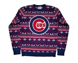 Chicago Cubs Big Logo Blue MLB Men&#39;s Pullover Snowflake Ugly Sweater Sz Med - £11.41 GBP