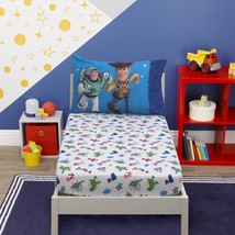 Disney Toy Story 4 - Blue, Green, Red 2Piece Toddler Sheet Set With Fitt... - £31.59 GBP