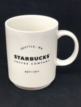 Starbucks Coffee Company White Ceramic Coffee 14oz Mug Cup Seattle WA Es... - £15.61 GBP