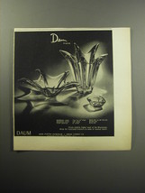 1957 Daum Crystal Advertisement - Boreal Vase, Boreal Bowl, Tom Ashtray - £14.78 GBP