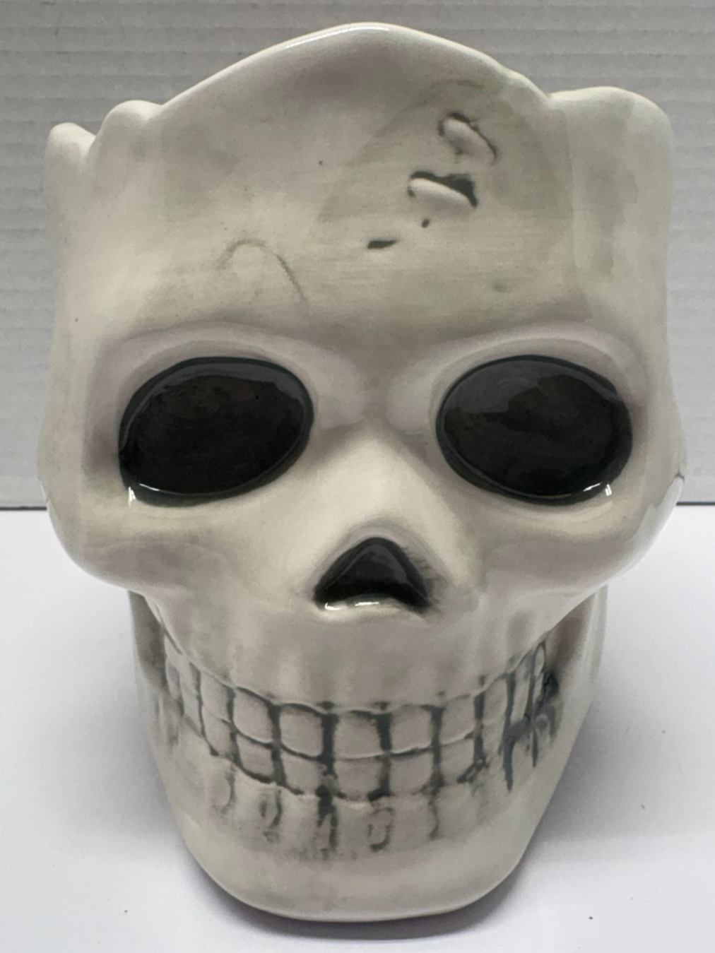 Yankee Candle Large Jar Halloween Human Skull Ceramic Holder NEW - $19.80