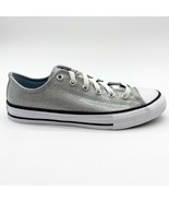 Converse CTAS Ox Wolf Grey Glitter Kids Casual Shoes 666896C - $47.90 CAD