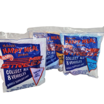 3 VINTAGE 1992 MCDONALDS HAPPY MEAL TOY HOT WHEELS MINI STREEX NEW IN PA... - $11.40