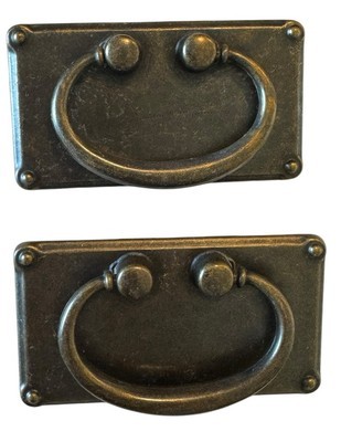 Vintage Mission Lot Of 2 Bronze Bail Drop Drawer Pulls 3.75&quot; Furniture H... - £13.89 GBP