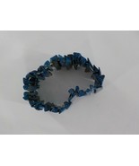 ELASTIC SLIDE SHELL BRACELET WIDE CUFF ASSORTED BLUE COLOR FASHION JEWEL... - £11.98 GBP