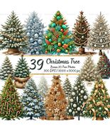 Watercolor Christmas Tree Clipart Bundle – Festive PNG (Digital Download) - $5.07 CAD