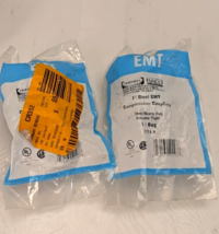 Lot of 2 Hubbell Raco 2924-8 1&quot; EMT Concrete Tight Compression Coupling ... - $10.40