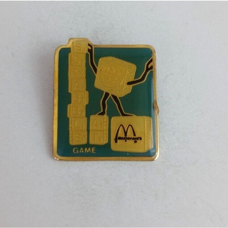 Vintage Scrabble Game At McDonald&#39;s Employee Lapel Hat Pin - $8.42