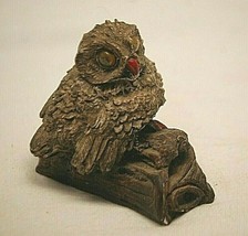 Resin Owl Sitting on Log Figurine Curio Cabinet Decor - £10.27 GBP