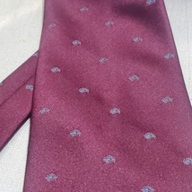 le-Bil&#39;s Red Sm Paisley Silk  Blend Necktie Vintage Tie  Red Maroon Blue - £10.48 GBP
