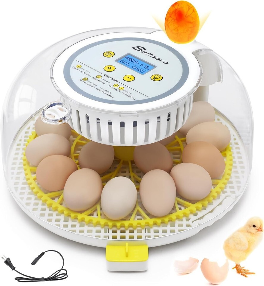 18 Egg Incubator for Hatching Egg Candler Automatic Egg Turning Humidity... - $113.22